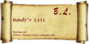 Bobár Lili névjegykártya