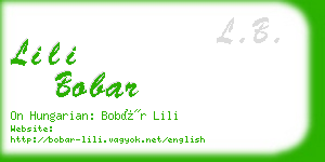 lili bobar business card